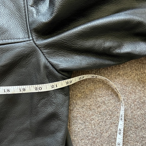 Vintage Black Genuine Leather Button Front Jacket Men’s S Heavyweight Coat 90s - Picture 13 of 14